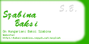 szabina baksi business card